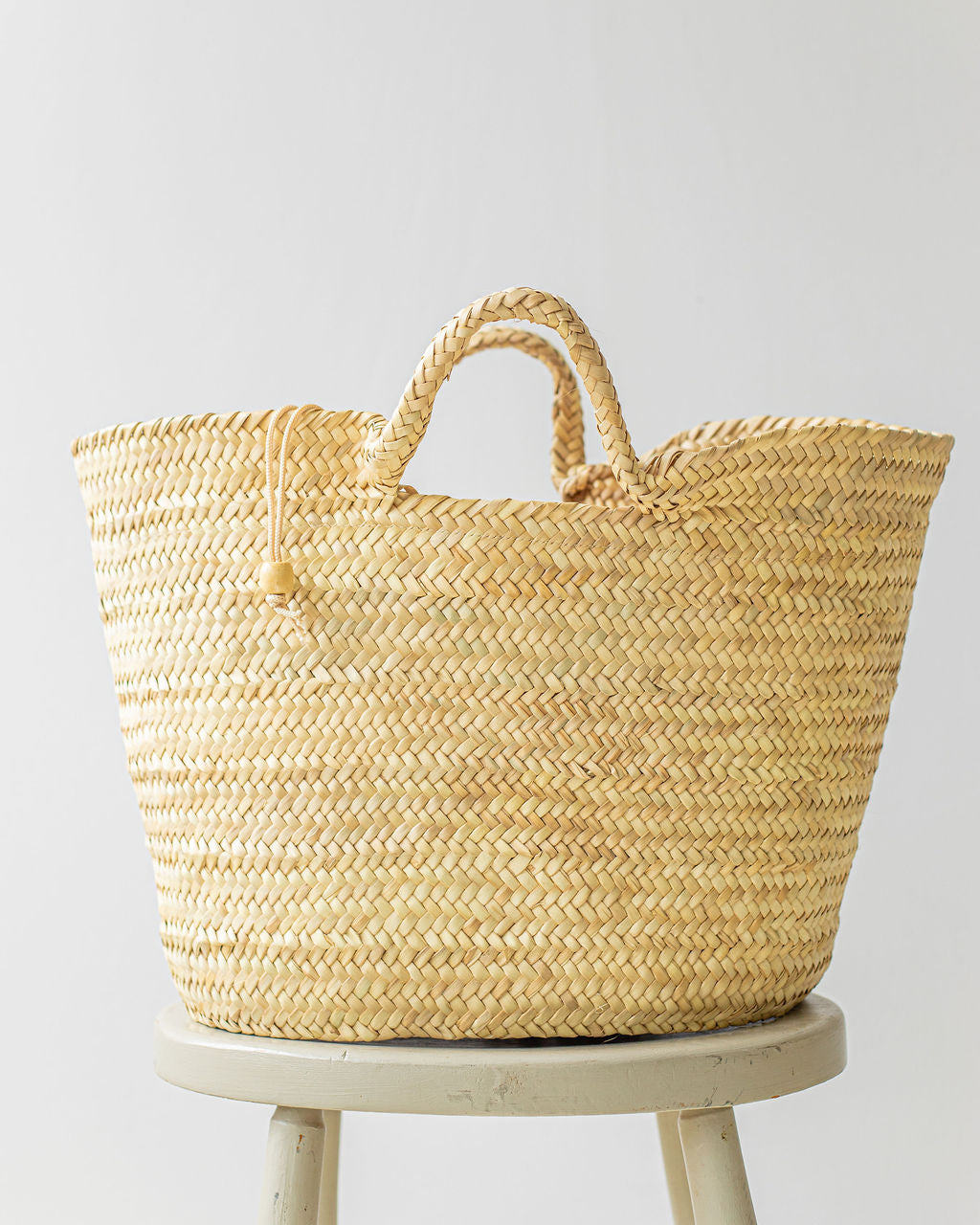 Large Woven Palm Fiber Basket – Natural