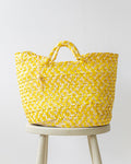 Large Woven Palm Fiber Basket – Lemon Yellow