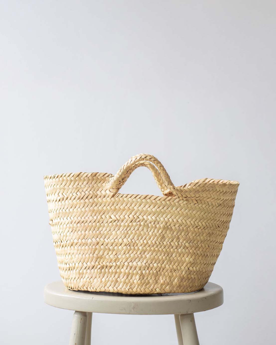 Small Woven Palm Fiber Basket – Natural