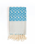 Jacquard Hammam Towel - Triangle Mosaic | Blue