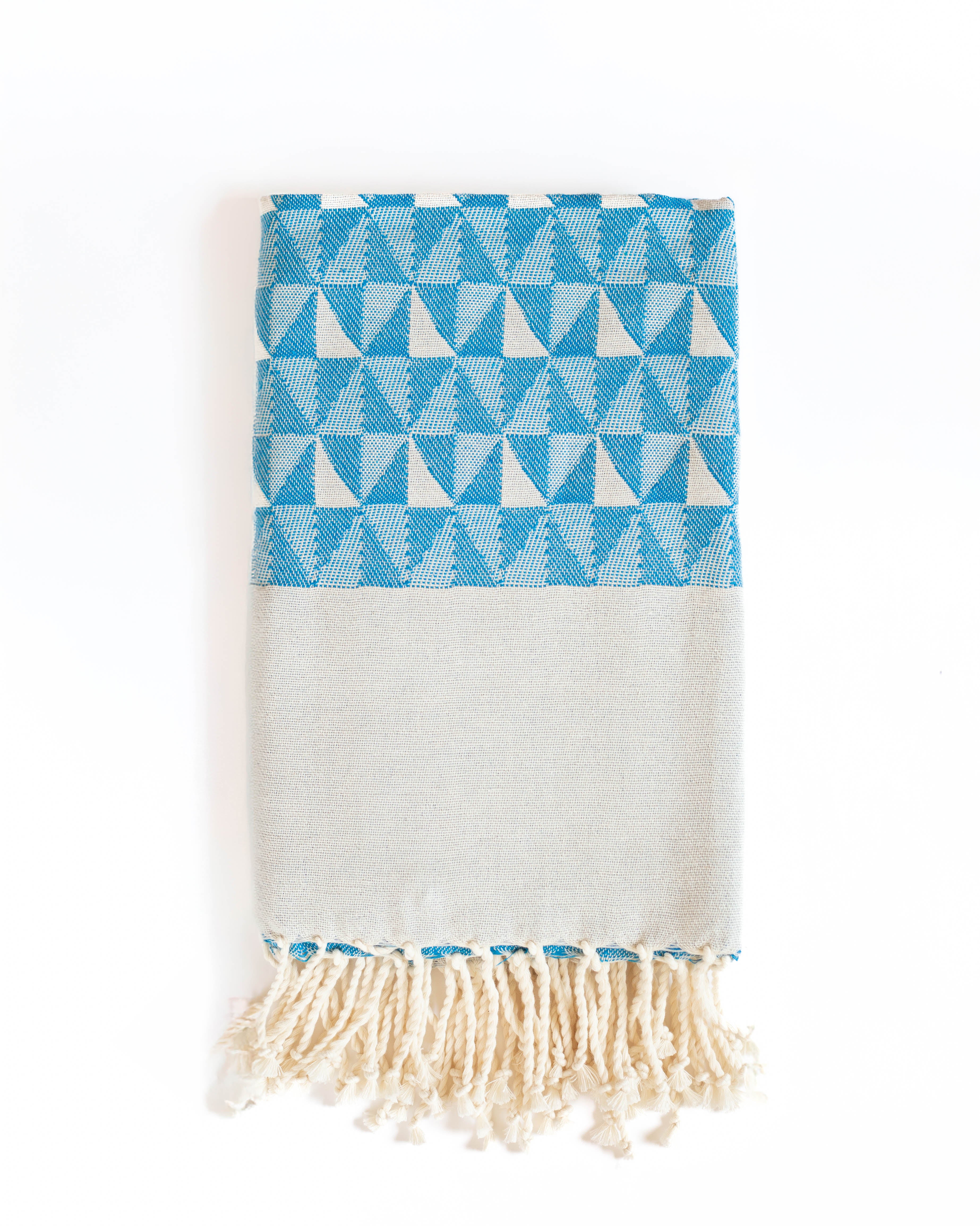 Jacquard Hammam Towel - Triangle Mosaic | Blue