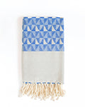 Jacquard Hammam Towel - Triangle Mosaic | Navy