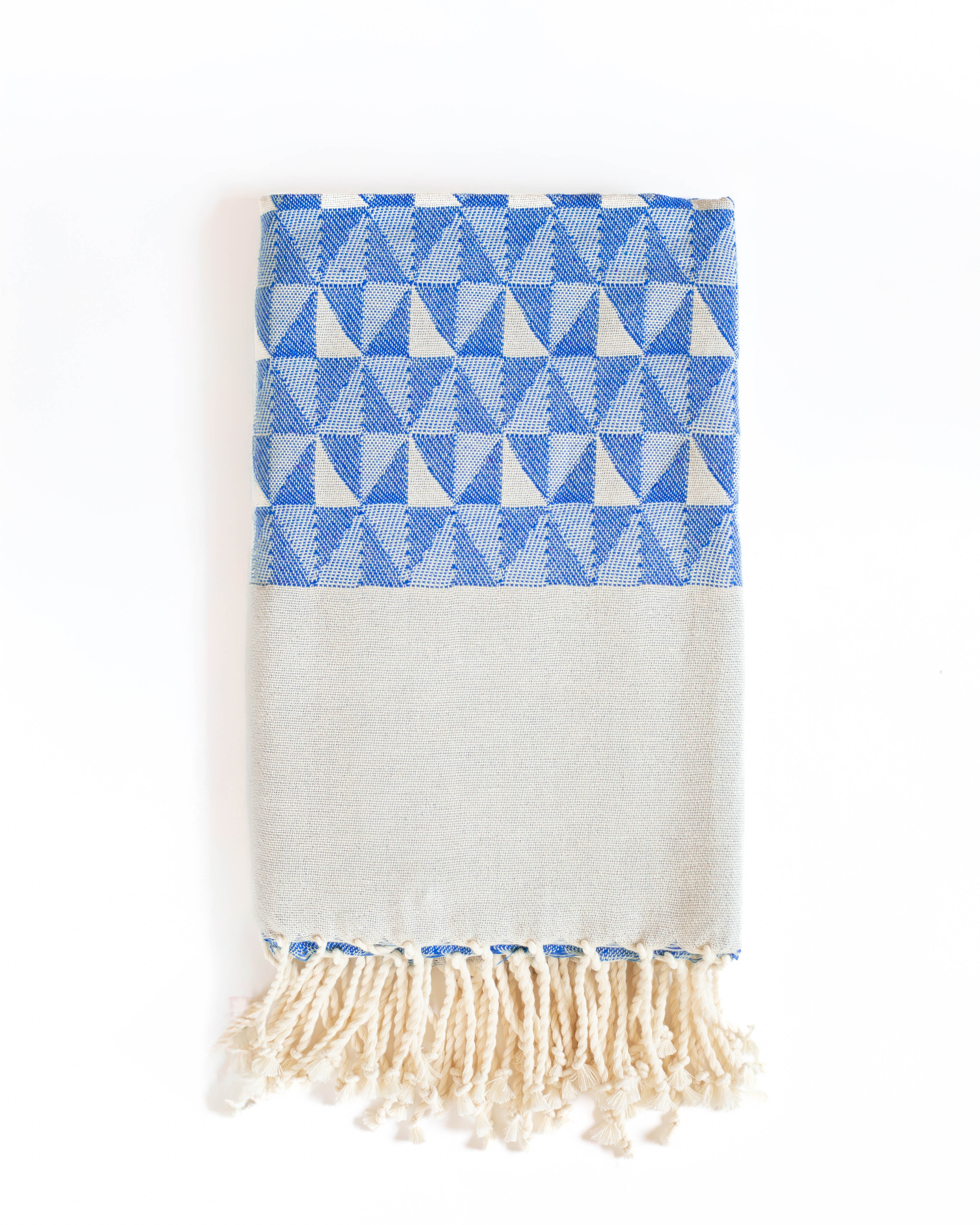 Jacquard Hammam Towel - Triangle Mosaic | Navy