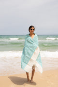 Jacquard Hammam Towel - Triangle Mosaic | Teal