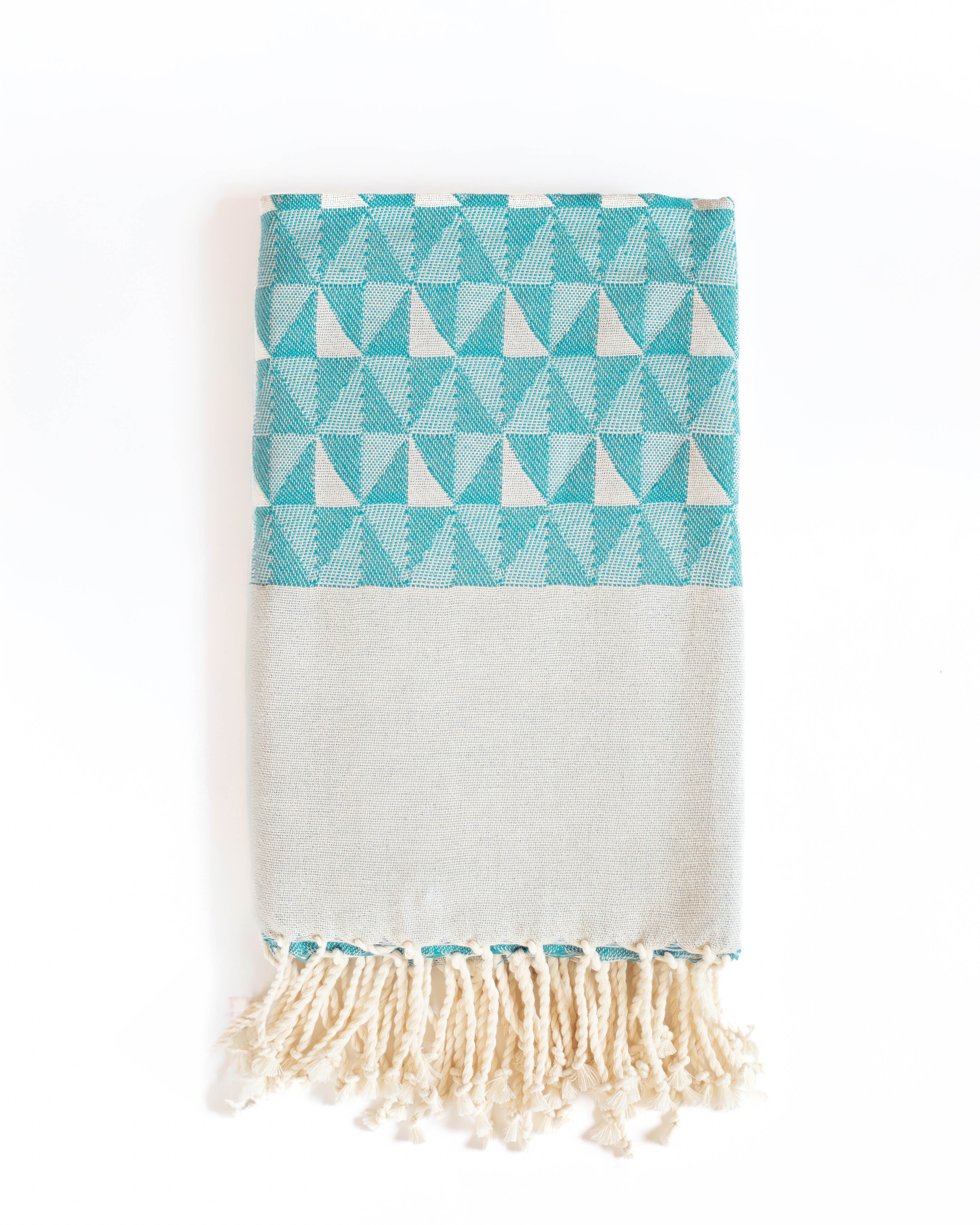 Jacquard Hammam Towel - Triangle Mosaic | Teal
