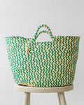 Large Woven Palm Fiber Basket – Grass Green