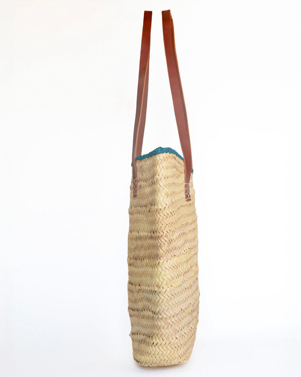 Hammamet Tote Bag | Camel Leather Straps - Blue