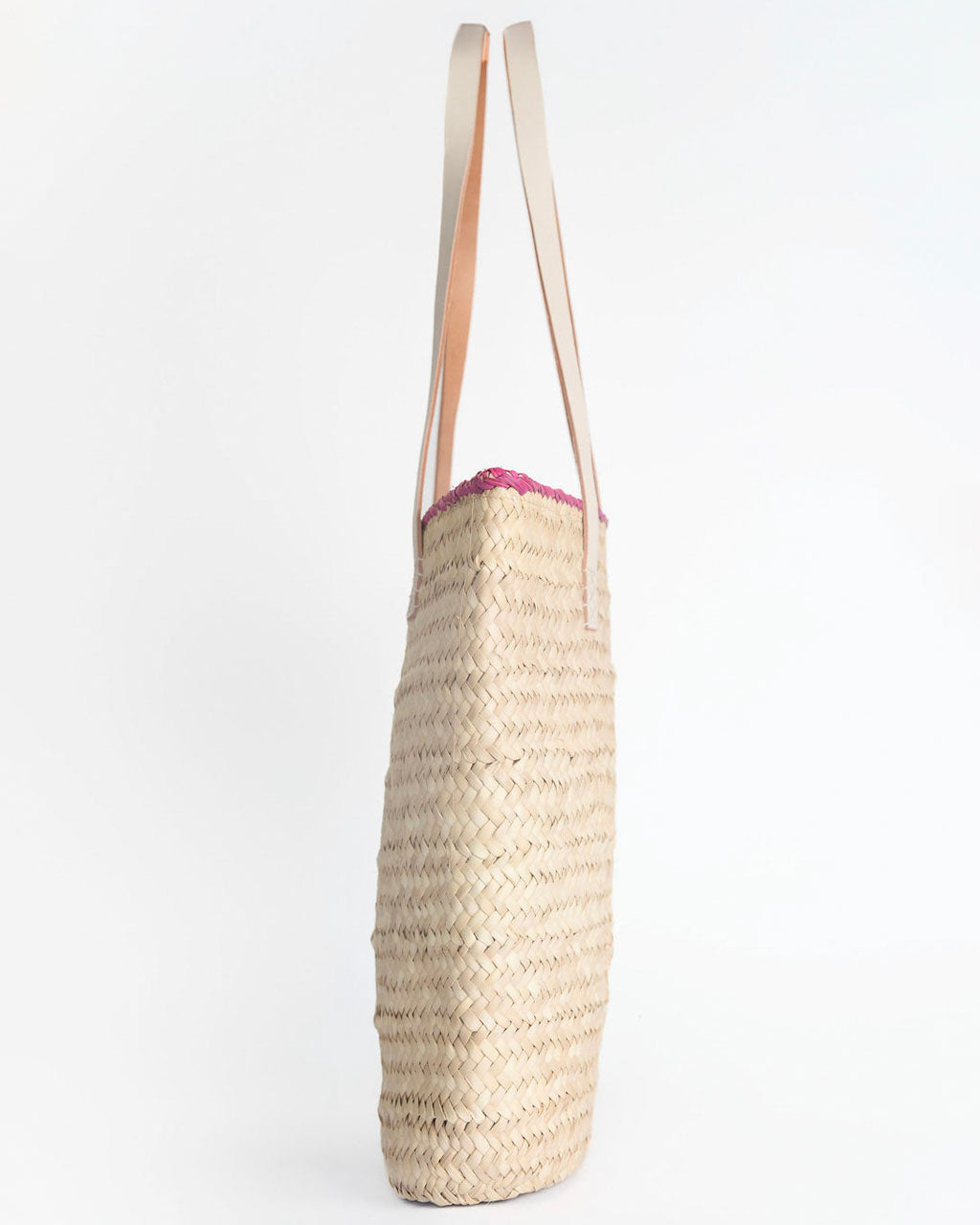 Hammamet Tote Bag | White Leather Straps - Pink