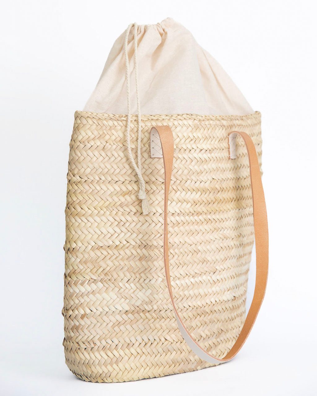 Hammamet Tote Bag | White Leather Straps