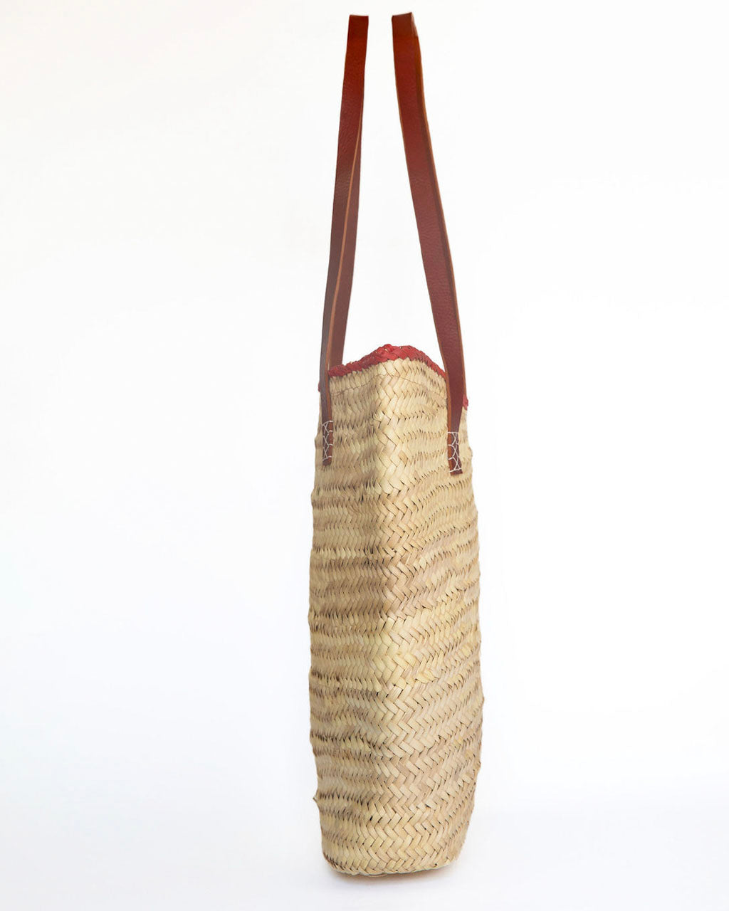 Hammamet Tote Bag | Camel Leather Straps - Red